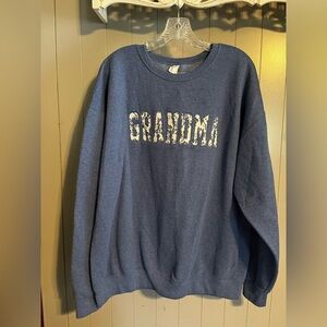 Grandma embroidery stitch crewneck sweatshirt